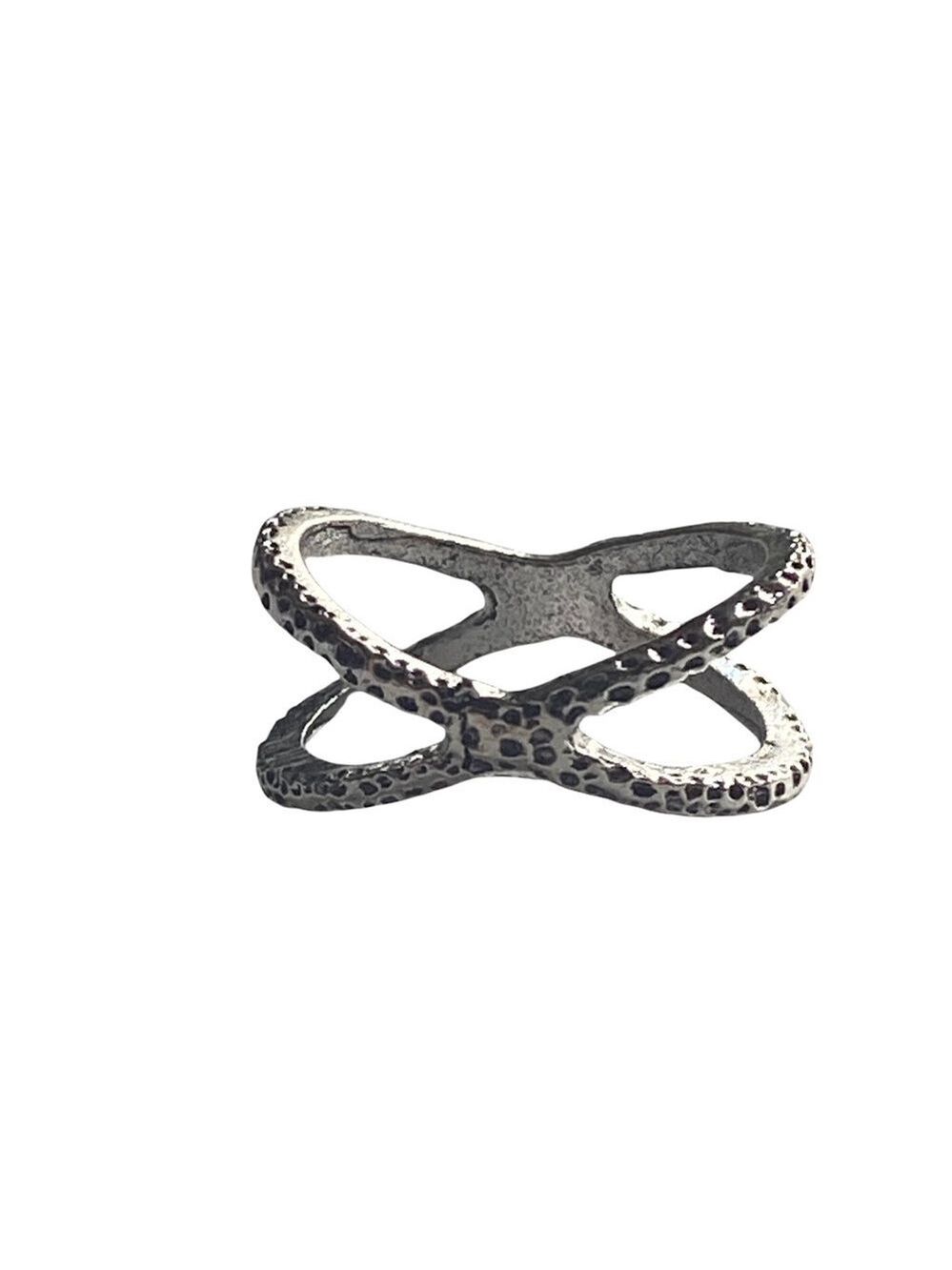 Silver Crisscross Ring Women's Size 6